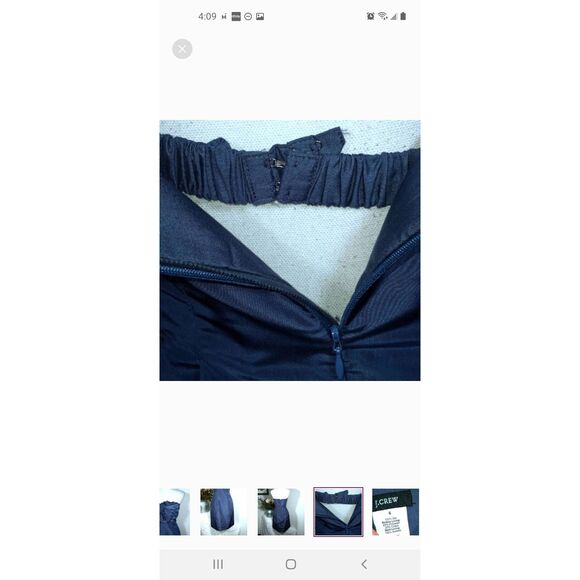 J.CREW NAVY SILK GREEN/BLUE STRAPLESS DRESS SZ.6 EUC. - Picture 5 of 6